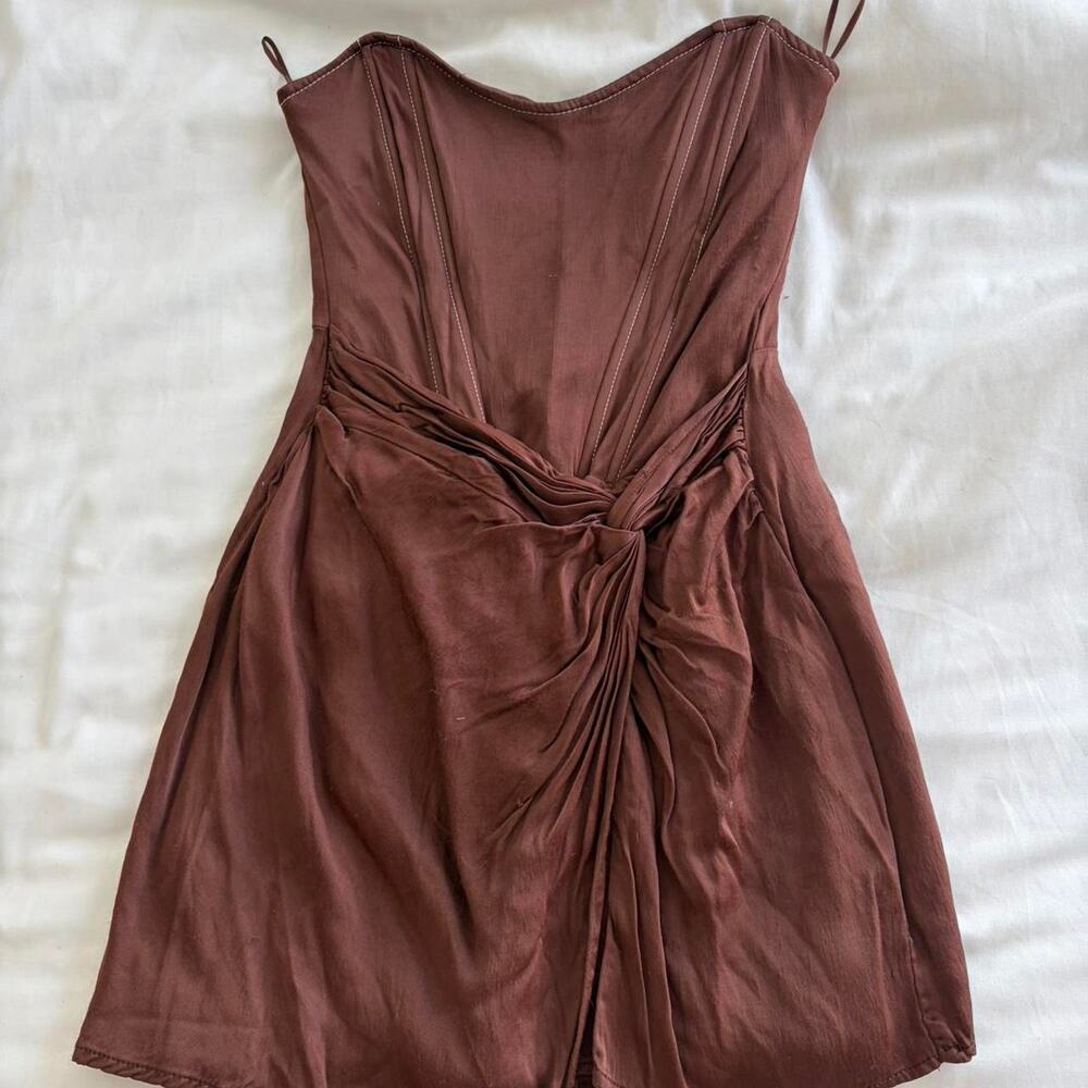 Zara corset brown dress size medium